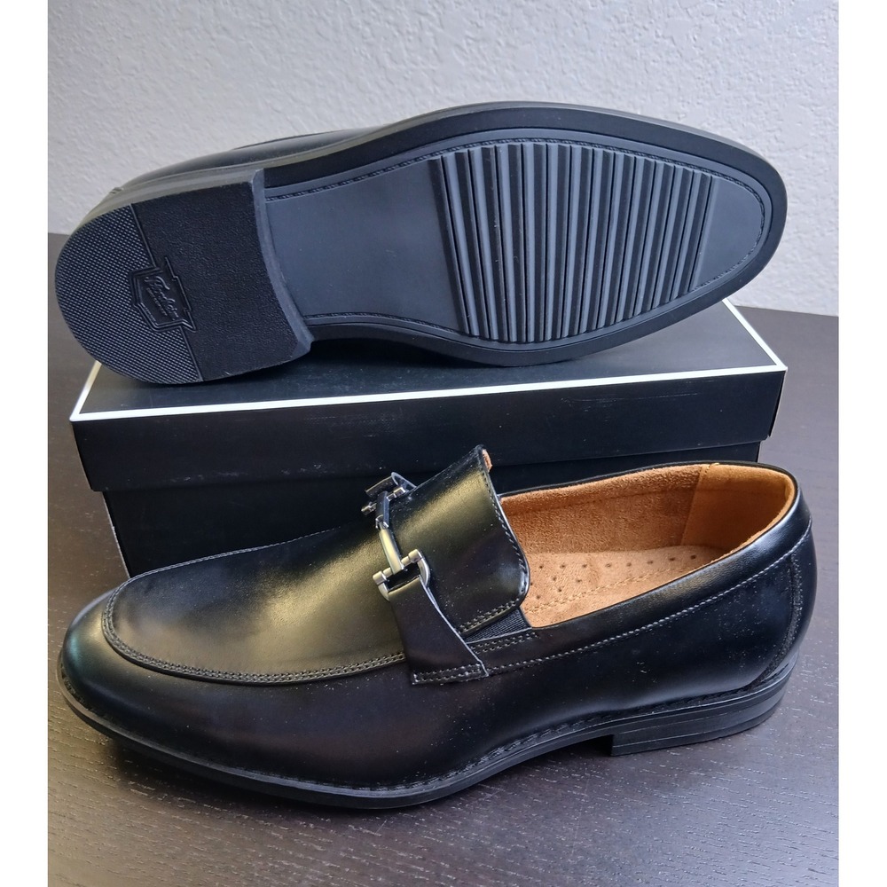 Florsheim Boys Black Bit Loafers Moc Toe Dress Shoes 16597-001 Size 6.5M